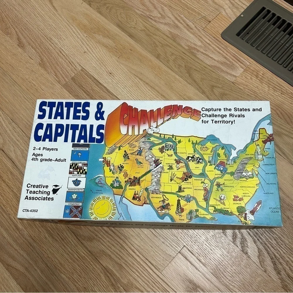 Vintage States & Capitals Challenge Board Game United States of America